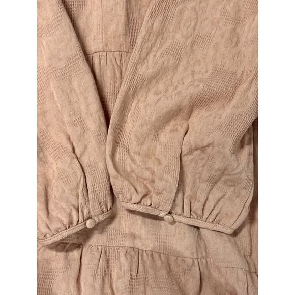 Umgee 3/4 Sleeve V-Neck Tiered Maxi Dress V-Back Cotton Boho Pullover Size 1X - Picture 15 of 15